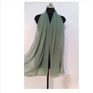 Foulard en Georgette Unie en Polyester pour Femme, Écharpe Épaisse en Mousseline de Soie à Bulles, Hijab Musulman, Châle Tudung – Vente en Gros - Product Image 6