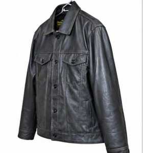 เสื้อแจ็คเก็ตหนังผู้ชาย Garay ปกคอพับ ปิดด้วยกระดุม - Product Image 4