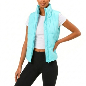 Chaleco Acolchado de Invierno de Lujo para Mujer, con Cierre Frontal, Sin Mangas, Ecológico, Cortavientos, Transpirable, Mezcla de Algodón, Teñido, Estilo Urbano - Product Image 5