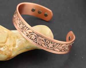 Pulseras de Cobre Simples con Diseño Martillado, Pulsera Magnética para Promover la Circulación Sanguínea, Pulsera de Terapia Magnética para Mujeres y Hombres - Product Image 2