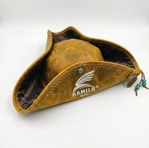 Sombrero de Fieltro de Lana Estilo Vaquero Francés para Hombre, Negro, Tricorne, Triangular, Guardia de Honor, Sombrero Napoleón, MOQ Bajo - Product Image 5