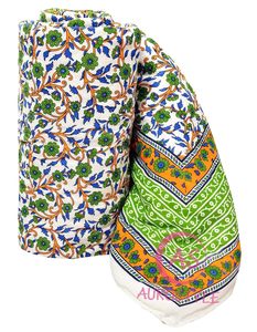 KHATI HOUSE 400 TC Pure Cotton Floral Printed Bohemian Lightweight Handmade Jaipuri <b>Quilt</b> <b>Single</b> Bed Razai 85x55 Inches - Product Image 2
