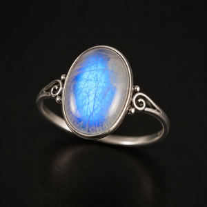 Natural Moonstone <b>Crystal</b> <b>Ring</b> Sterling Silver Handmade Oval Jewelry Gift For Women Jewelry wholesale Price Natural stone - Product Image 2