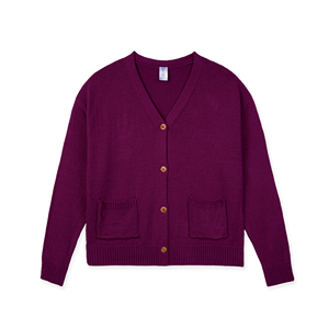Cárdigan de Punto para Mujer, Cuello en V, Manga Larga, Color Sólido, Botones al Frente, Bolsillo, Diseño Simple, ODM, Ropa de Invierno - Product Image 1