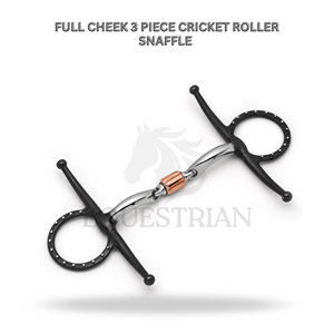 Bocado de críquet de tres piezas con mejillas completas para equitación, equipo ecuestre - Product Image 2
