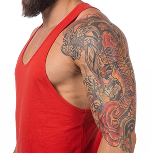 Vornex Industry Men's Knitted Tank <b>Top</b> O-Neck Sporty Casual Summer Breathable Polyester <b>Vest</b> Anti-Pilling Character Print - Product Image 4