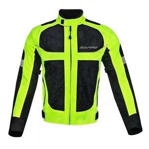 Veste d'été de moto pour hommes approuvée CE Panneaux en maille respirante Doublure imperméable détachable et coussin de protection Col montant - Product Image 1