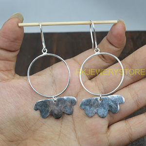 Pendientes Colgantes Minimalistas de Plata de Ley 925 con Forma de Concha de Vieira, Hechos a Mano, Joyería de Moda para Mujer, Pendientes Ligeros - Product Image 5