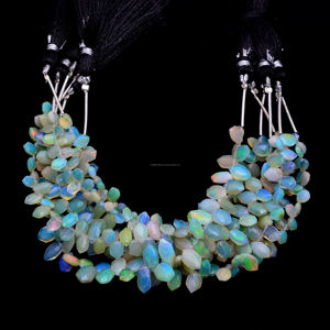 Cuentas de piedras preciosas con forma de hexágono facetado de ópalo etíope natural, hebra multicolor para la fabricación de joyas y artículos de regalo - Product Image 3