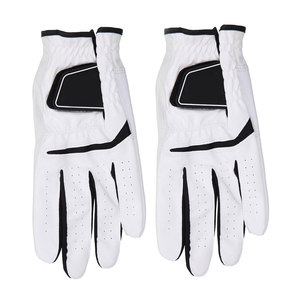 Gants de golf unisexes de luxe en cuir Cabretta blanc, fermeture à bouton, sangle de poignet réglable, poignées respirantes pour le sport - Product Image 6