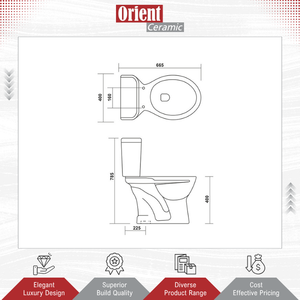 Fournisseur leader vendant des toilettes rondes à poser au sol, deux pièces, de haute qualité, élégantes et neuves, pour salle de bain, à bas prix - Product Image 2