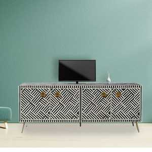Cómoda con Incrustaciones de Hueso de 3 Cajones, Mueble de Salón con Incrustaciones de Hueso, Compre Cómoda de 7 Cajones con Incrustaciones de Hueso en Línea en India - Product Image 1