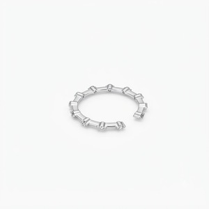 Wholesale 10K 14K 18K Solid Gold Round Lab Diamond Floating Bubble Open Adjustable Full Eternity Engagement <b>Ring</b> <b>Proposal</b> <b>Ring</b> - Product Image 3
