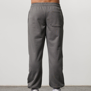Pantaloni Sportivi da <span class=keywords><strong>Uomo</strong></span> in Pile Grigio con Elastico in Vita, <span class=keywords><strong>Joggers</strong></span> Casual con Tasche Laterali, Tessuto Medio Pesante per l'Autunno - Product Image 2