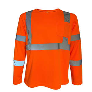 Camiseta de Manga Larga de Alta Visibilidad Reflectante e Impermeable ANSI Clase 1 de Mangoes Fashion, Ropa de Seguridad para Hombre, Tela de Poliéster y Seda - Product Image 5