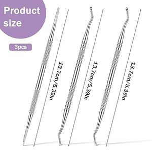 Lime à ongles professionnelle mini double face en acier inoxydable durable, outil de retrait des ongles incarnés pour le nettoyage et l'entretien des ongles. - Product Image 2