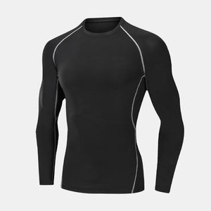 Camiseta de Compresión para Hombre, Protección UV, Transpirable, Secado Rápido, Spandex/Poliéster, Logotipo Personalizado, Gimnasio, Fitness, UPF50, Gran Venta - Product Image 3