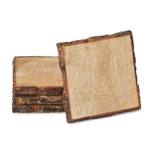 Sous-verres carrés en bois de style zen asiatique avec logo personnalisé, ensemble de sous-verres personnalisés, cadeaux promotionnels écologiques de la marque MK, mariages, 33 cm, 8 mm - Product Image 1