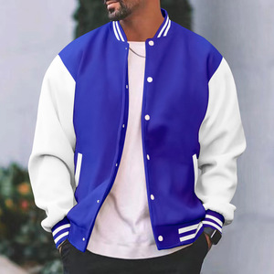 Classic Varsity Jacket Men's Casual Baseball Jacket <b>Coat</b> Regular Fit College Windbreaker for Spring Autumn - Product Image 2