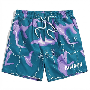 Shorts de sport personnalisés tendance, respirants, à séchage rapide, imperméables, en toile, à motif uni, vêtements de sport décontractés, fabriqués au Pakistan - Product Image 4