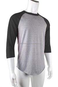 เสื้อยืดผสมสามแขนเสื้อเบสบอลพิมพ์ลายเสื้อยืด100% ผ้าไหมผ้าฝ้ายไฮสตรีท34แขนเสื้อแร็กแลน - Product Image 3