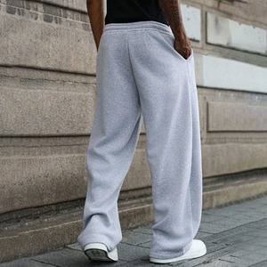 Custom Men's Oversize Street Wear Wide-Leg Running Pants Men's Loose Fit Casual Sweatpants Straight Distressed Eco-Friendly - Product Image 3