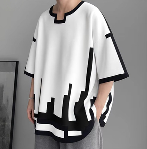 Camiseta Casual para Hombre de Talla Grande con Logotipo Personalizado, Estampada, 100% Algodón Ecológico, Manga Holgada, Tejido de Punto No Tejido - Product Image 3