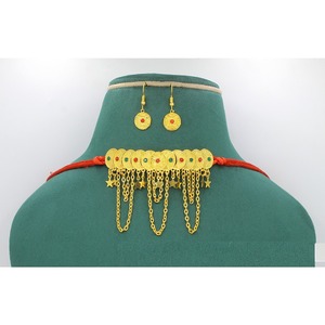 ชุดเครื่องประดับต่างหูสร้อยคอชุบทองพิเศษชุดเครื่องประดับอัญมณีอาหรับ - Product Image 5