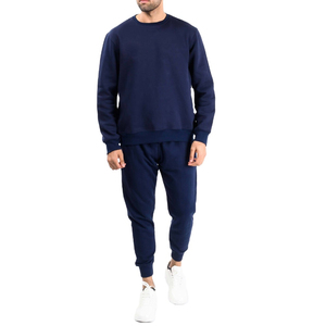 Wholesale Custom Logo Men Plus Size Cotton Blank <b>Plain</b> <b>Tracksuit</b> Cropped Boxy Hoodie and Flared Sweatpants Set - Product Image 2