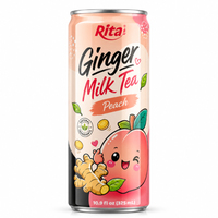 Rita Ginger Melkthee Perzik 325ml Geblikte Instant Melkthee Drank Verfrissende Zoete Fruitdrank Groothandel OEM ODM Private Label