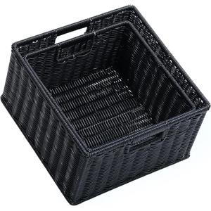 Panier de rangement en fil métallique de qualité supérieure avec poignées en bois pour le rangement du linge - Product Image 5