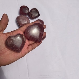 Premium Strawberry Quartz Heart Stone | Natural Polished Crystal Heart for Energy Healing, Gifts & <b>Bulk</b> Supply - Product Image 1