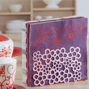 Floral <b>Pattern</b> <b>Paper</b> <b>Tissue</b> Box Purple Red Design Convenient Table Use - Product Image 4
