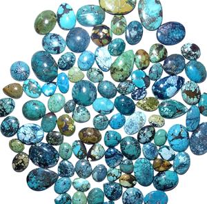 Turquoise tibétaine naturelle pierres précieuses en vrac mélange forme et taille Turquoise tibétaine Cabochon pierres précieuses en vrac Lot fabrication de bijoux - Product Image 1