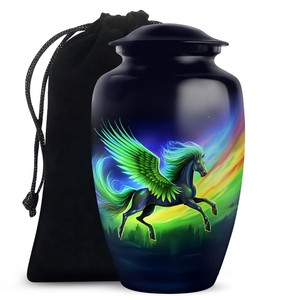 Urnes funéraires décoratives pour cendres d'hommes adultes, style américain et européen, écologiques et durables, 10 pouces, motif licorne - Product Image 3