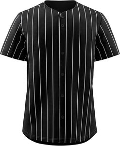 Men's Black <b>White</b> Solid Printed Baseball Jersey Short Sleeve <b>Button</b> Front Breathable Mesh Custom Team Name Regular Fit All - Product Image 1