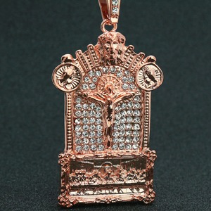 Pendentif Croix de Jésus Plaqué Or pour Hommes, Micro-Pavé, Bijoux Hip Hop, Fournisseur, Design Personnalisé, Jésus en Or - Product Image 4