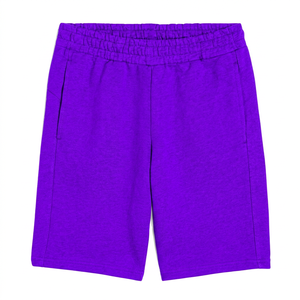 Shorts en coton gris pour homme, taille élastique, poches, style décontracté, tricoté, taille mi-haute, couleur unie, respirant - Product Image 6