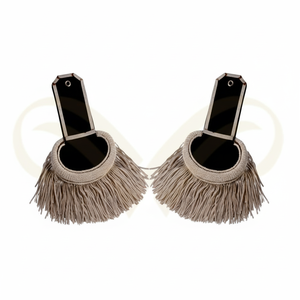 Épaulettes personnalisées noires et grises à franges, réglables, de haute qualité, insignes de grade pour uniforme civil, pour le service - Product Image 4