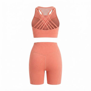 Nouvel ensemble de sport côtelé sans couture pour femme, taille haute, extensible, idéal pour la gym, le fitness, l'entraînement, la course et l'exercice - Product Image 6