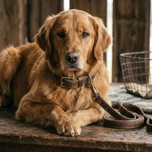 Adjustable HIgh Quality <b>braided</b> leather dog collar with durable hardware for reliable pet control and comfort in low price - Product Image 1