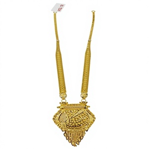 Collier ras-de-cou Rani Haar en or massif 22 carats, bijoux de mariage traditionnels indiens en or jaune véritable, cadeau pour femme - Product Image 1