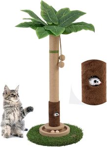 Griffoir pour chat de 35 pouces de haut, arbre à griffer pour chats d'intérieur avec jouet pour chat, trou pour souris et zone interactive - Product Image 6