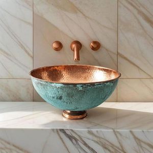 Lavabo de Cobre Martillado de Lujo, Accesorio de Baño, Diseño Metálico Decorativo Premium Hecho a Mano - Product Image 1