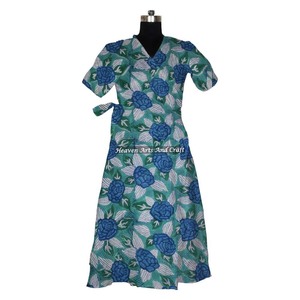 Kimono con estampado de bloques, Kimono de algodón, albornoz, regalo del Día de San Valentín, albornoz en bloque, cárdigan, ropa de dormir, bata, Bikini de playa - Product Image 4