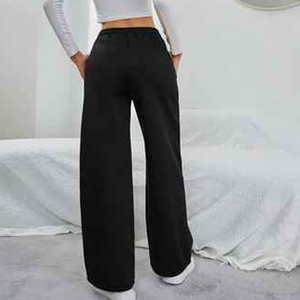 New Design Custom Women's Sports Sweatpants Loose Fit Cotton Jogger Trousers Casual Training <b>Pants</b> For Ladies - Product Image 2