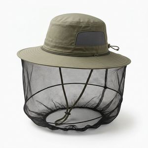Malla de protección facial transpirable para apicultura, ventilada, para actividades al aire libre, ajuste regular, verde, poliéster de 3 capas - Product Image 1