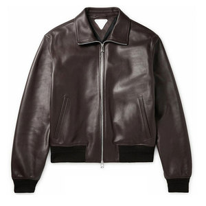 Blouson Bomber en Cuir Robuste pour Homme, Fermeture Éclair Frontale, Style Urbain, Finition Authentique, Chaleur et Confort - Product Image 1