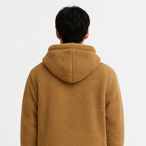 Chaqueta con Capucha y Cierre de Cremallera de Forro Polar – Textura Sherpa Ultrasuave, Cálida y Ligera, Estilo Urbano Moderno y Minimalista - Product Image 3