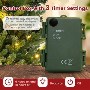 3FT <b>Tabletop</b> Christmas <b>Tree</b> with 363 PE+PVC Branch Tips & 50 Warm White LEDs Cordless Control Box for Easy Placement - Product Image 4